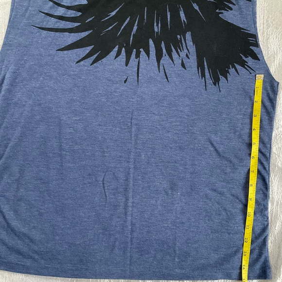 SHEIN Blue Tank with Black Bird Graphic - Picture 4 of 6